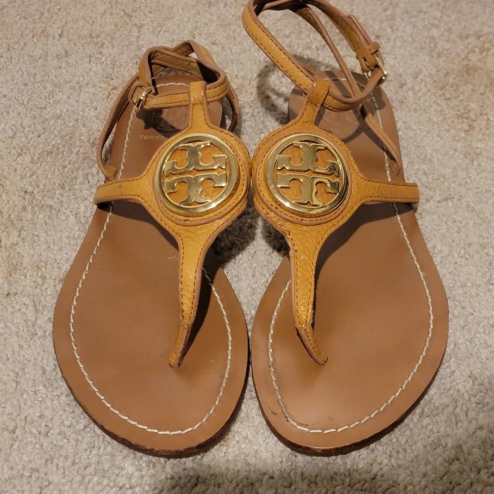 Tory Burch Leticia Ankle Strap Sandals Tan Size 7